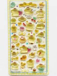 1张趣味3D立体卡通贴纸，可爱水晶装饰贴纸，可用于行李箱、手机、笔记本（颜色随机发货） - 彩色 - 查看 3