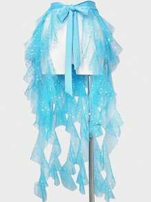 1 Piece Women's Belly Dance Hip Scarf Belt Skirt With Lace-Up Tassel Hem Wave Skirt - Multicolor - View 19