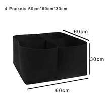 1pc 4/8 Grids Garden Planting Bag Multi-Gird Felt Growing Bag Rectangle Planting Nursery Pot Vegetable Tomato Potato Planting Container Plant - Black - View 9