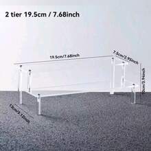 1个透明亚克力桌面汽车模型展示架，透明亚克力小雕像支架，多层娃娃展示架，桌面装饰展示柜。多层香水展示架，多功能收纳整理架。 - 無色 - 查看 13