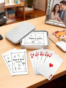 54pcs Customized Wedding Poker Guest Message Cards, Personalized Floral Decorative Border Wedding Blessing Cards, Multi-Color Bridal Shower Souvenir Cards, Suitable For Wedding Guest Book, Bridal Shower Events, Wedding Reception Decoration - Multicolor - View 7