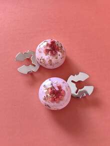 1pc/2pcs Resin Flower Elegant Geometric Pattern Button Set, Shirt Button Clip-On Button Set, Fashion Crystal Cufflink Set, Suitable For Tuxedo And Wedding Dress Decoration - Multicolor - View 5
