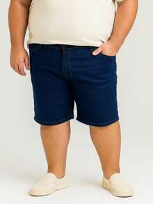 Men's Bermuda Jeans With Plain Elastane - Màu xanh lam - Xem 6