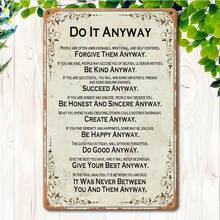 CIF BUY American Vintage "Do It Anyway" Metal Wall Sign 7.87x11.81 Inch, Rustproof Weatherproof Farmhouse Decor For Home Porch Garage Ba - Multicolor - View 4