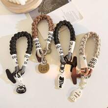 1pc Cute Beige Bear Head, Star, Cat, Fish Pendant Keychain, Suitable For Phone Case, Car Keys, Accessories - Multicolor - View 8