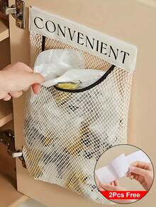 1pc Home Grocery Bag Holder Wall Mount Plastic Bag Holder Dispenser Hanging Storage Trash Garbage Bag Kitchen Garbage Organizer - Nhiều màu - Xem 2