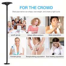 Professional Dance Pole With Extender - 45mm Sensory Workout Pole, Suitable For Home And Club, Replenishes Energy, Suitable For All Fitness Levels, Dance Practice And Party Entertainment, Dance Accessory, Home Fitness Equipment, Stylish Workout Equipment, Reinforced Structure. - Black - View 3