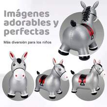 Caballo Hinchable para Saltar, Tolva Inflable de Animales para Niños. Bouncy Boing, Inflatable Hopping Farm Animals con Air Pump, Bouncing y Active Play para Niñas y Niños (Gris Plata),36985813 - Naranja Coral - Ver 6