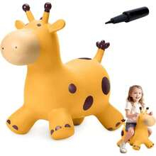 Jirafa Hinchable para Saltar, Tolva Inflable de Animales para Niños. Bouncy Boing, Inflatable Hopping Farm Animals con Air Pump, Bouncing y Active Play para Niñas y Niños (Amarillo),36985816 - Neblina azul - Ver 1