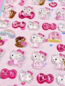 Cartoon Melody Star Cat 3D Luminous Embossed Sticker, No Power Needed, Perfect Gift For Holidays, Birthdays, Parties, Christmas, Easter