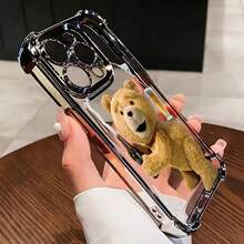 Funda de Teléfono con Patrón de Oso de Peluche Bebedor de Cerveza para 17 16 15 14 13 12 11 Pro X XR XSMAX 8 8 Plus, Cubierta Trasera Transparente Suave a Prueba de Golpes - Colores mixtos - Ver 5