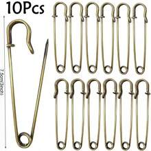 5-20pcs Large Size Garment Safety Pins, Heavy Duty Quilting Pins, Gold/Silver Decorative Pins, Suitable For Canvas, Wool Clothing Crafts And DIY Jewelry Crafts - Multicolor - View 15