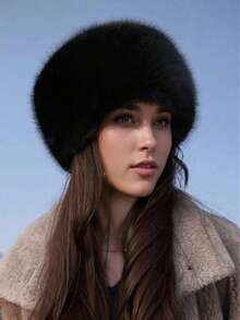 1顶女士冬季帽子，加厚仿毛皮内衬渔夫帽，新款纯色长毛绒保暖护耳渔夫帽，Y2K风格，适合日常佩戴、户外活动、度假、送礼、外套配饰 - 多色 - 查看 3
