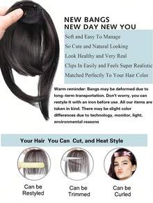 Extra Thick Kids Clip-In Bangs - Brown Fringe Set For Girls, Easy &Heat Resistant For Christmas Dress-Up (More Hair, Soft ) - Multicolor - View 10