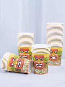 The Hawaii Themed Disposable Paper Tray Set Includes 9-Inch And 7-Inch Paper Cups And Napkins. Suitable For Various Occasions Such As Clubs, Parties, Picnics, Weddings, Family Banquets, And Party Supplies. Suitable For Kitchen And Dining Room Decoration, As Well As Party Decoration. This Is A Set Of Reception Paper Plates And Disposable Tableware. Weddings And Parties, Design. - Multicolor - View 4