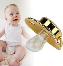 Juego Chupete Dorado para bebé, Chupete Personalizado y Clip para Chupete, Chupete 26 Letras A-Z con Cubierta Antipolvo, Chupete Silicona para Recién Nacido para Pezón 6 a 18 Meses (Letra h),36982869 - verde menta - Ver 5