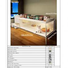 Indoor Cat Cage With Litter Box, 1 Room 1 Bathroom, Suitable For Kittens And Small Cats, Space-Saving Cat Villa - Multicolor - View 10