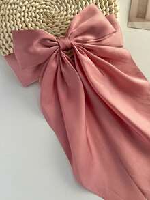 10个随机蝴蝶结丝带发夹，超大纯色发夹，女士爪夹，发卡，发夹 - 隨機10PCS - 查看 8