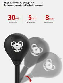1pc Black New Bestselling Portable Boxing Reflex Ball Trainer - A Compact Punching Ball Suitable For Advanced Boxers And Aspiring Boxers, For Relaxation And Skill Improvement. Made Of Durable PVC Material, Compact Design, Very Suitable For Home Or Gym Use. - Black - View 2