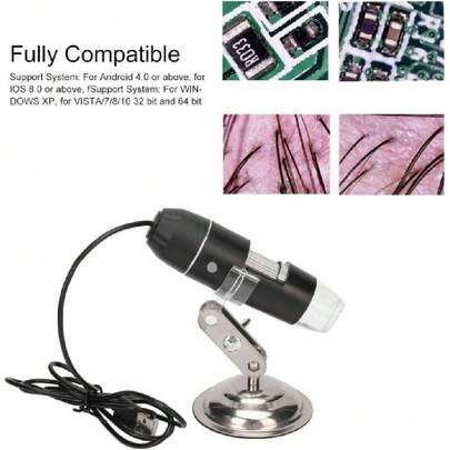 Microscopio Digital 0X-200X USB 8 Luces LED Blancas Analizador de Piel y Cabello,36981584