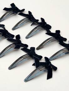 10pcs Black Butterfly Hairclips, Minimalist Matte Black Hair Clips, Claw Clips, Hair Slide, Hair Barrettes - 10 Black Ones - View 3