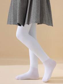 2条装女童婴儿打底裤，纯色可选白色、米色、肤色、卡其色、驼色，踩脚裤，带保暖内衬，适合日常穿着，简约百搭，薄绒面料，触感光滑柔软，亲肤舒适，风格多样，包括学院风、公主风、可爱风，搭配基础袜 - 彩色 - 查看 2