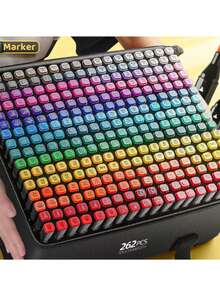 24/36/48/60/80/120/168/262色双头永久性记号笔，适用于插画、学习用品、返校季 - 彩色 - 查看 8