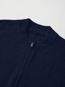 Áo khoác cardigan dệt kim cổ tròn màu trơn mới mùa xuân & thu cho nữ, chất liệu mềm mại, thanh lịch kiểu Hàn Quốc, dáng rộng thoải mái, đa năng cho các buổi đi chơi và đi làm, trang phục nữ mùa xuân năm mới. - màu xanh sapphire đậm - Xem 7