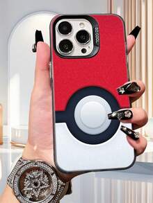 Pokeball Print Phone Case For IPhone & , Cartoon Style Protective Cover For Teens & Anime Fans - 粉色 - 查看 1