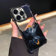 Una funda para teléfono con esquinas reforzadas, diseñespecíficamente para 17 16 Pro Plus, con un diseño de iceberg al atardecer.Tiene bordes de TPU electrochapados y fundas de silicona transparente, proporcionando protección integral, muy adecuado para fundas de teléfono Reno, fundas protectoras para mujeres, fundas de teléfono engrosadas, fundas de teléfono de mezclilla. - Colores mixtos - Ver 3