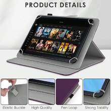 - Funda universal para tablet de 11 pulgadas, funda para tablet de 11.5 pulgadas, funda protectora portátil de piel sintética, con 4 anillos fijos, para todo tipo de tabletas,37000077 - Azul Marino - Ver 6