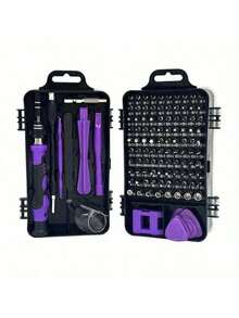 46pcs Automotive Repair Tool Kit - Professional Mechanic's Hand Tools, Including 1/4" Drive Ratchet, Sockets And Hex Bits, Suitable For Vehicle Maintenance And Home Use