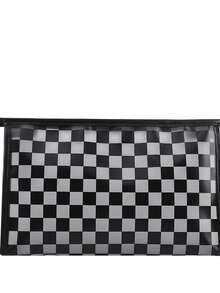 Portable Transparent Minimalist Mesh Cosmetic Bag, Toiletry Organizer Bag, Large Capacity Makeup Bag, Notebook