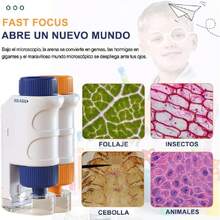 Microscopio para Niños, 80X-160X Portatil Microscopio de Bolsillo con 2 Diapositivas, Fácil de Usar, Mini Microscopio de Laboratorio para Niños y Adultos (Azul),36981620 - Rosa coral - Ver 2