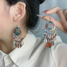 一对波西米亚流苏人造水晶耳环，复古高端夸张吸睛耳环，适合度假、海滩派对、宴会等场合佩戴。送给女性的最佳礼物，节日佳品。 - 波希米亞 - 查看 10