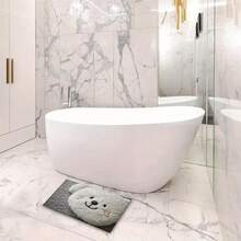 1 covor de baie din microfibră cu model de ursuleț alb mic, antiderapant și super moale, preș de ușă, covoraș de absorbție a apei pentru baie, lavabil la mașină, cu fir scurt, spate TPR, material tricotat, pentru baie, dormitor, bucătărie, intrare, utilizare în interior și exterior, accesorii și decor pentru baie, cadou perfect pentru casă nouă. - Multicolor - Vizualizare 7
