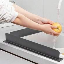 硅胶水槽防溅罩 - 柔韧防水防溅罩，适用于厨房水槽、浴室盥洗台、洗脸盆、蔬菜槽、台面防溅罩，可重复使用，实验室水槽保护罩，易于清洁的家用硅胶水槽防溅罩 - 彩色 - 查看 3