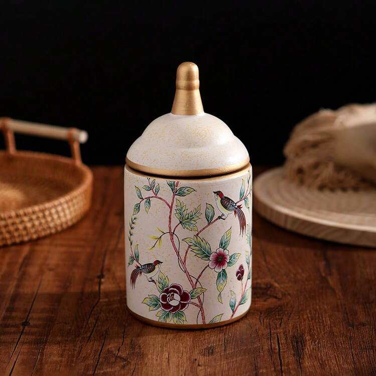 Vintage keramische voorraadpot, suikerpot voor in de keuken, theebus, vochtbestendige emaille theebus, voorraadpot, antieke woondecoratie, studiebenodigdheden - Veel kleurig - Bekijken 14