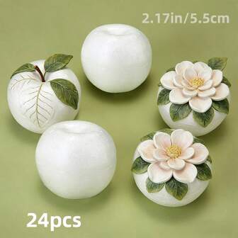 24pcs 2.17in/5.5cm Mini Apple Models, Suitable For Mini Ornaments, School Craft Supplies, DIY Desktop Decor, Party & Holiday Home Decoration