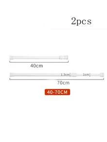 2 Pieces Set Of Punch-Free Curtain Rods, White Adjustable Spring Tension Curtain Rods (30cm/40cm/55cm/60cm), Expandable Spring Curtain Tension Rods Suitable For Windows, Bathrooms, Cabinets, And Kitchens, Telescopic Rods, Shower Curtain Rods, Clothes Drying Rods, Kitchen Pendant Rods, Wardrobe Struts, Door Curtain Rods