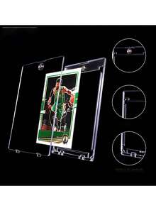 10pcs Acrylic Magnetic Card Display Boxes - Super Protective 35-Point Trading Card Holder, Suitable For Baseball, Football, Sports Cards - Gold, Scratch-Resistant, Easy Assembly Storage Solution, Football Card Holder, Graded Card Holder, Magnets, Game Card Box, LPS Figurine, Acrylic Card Box - Multicolor - View 6