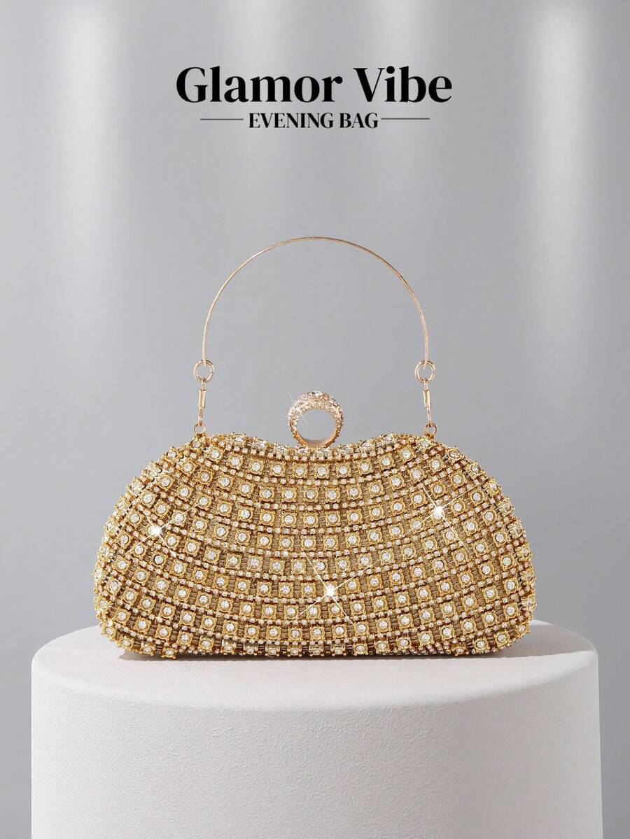 奢华水晶宝石手拿包，优雅闪亮腕带钱包，适合婚礼派对、舞会、宴会、女性礼物、生日、情人节