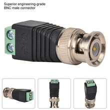 BNC Male Connector Screw Terminal Coax Video Balun Adapter - Negro - Ver 3