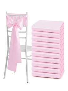 10 chiếc ruy băng nơ satin màu hồng trang trí ghế, nơ satin thắt lưng ghế cưới, nơ lụa trang trí ghế cho tiệc chiêu đãi, lối đi, tiệc mừng em bé, tiệc cô dâu, nhà hàng, sinh nhật, sự kiện, tiệc tùng, trang trí khách sạn. - Hồng - Xem 9