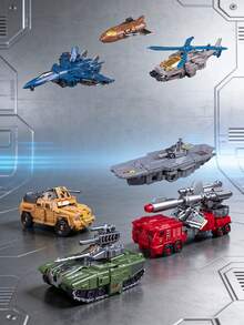 7-In-1 Zinc Alloy Transformable Mecha - National Heavy Land-Sea-Air Integrated Armored Vehicle 7-In-1 Combination Set, Collectible Action Figures For Boys, Deluxe Gift Box Packaging, Parent-Child Interactive Educational Holiday Gift - 6-in-1 [Major National Weapon] Can Combine/transform Individually - View 7