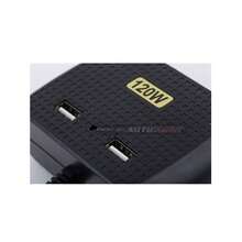 OISE ART STORE Sdoppiatore Adattatore 3 Accendisigari Triplo + 2 Usb 120w Auto Camper Barca Multicaricatore - - Multicolore - Visualizzare 5