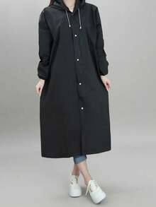 高品质雨衣，时尚雨衣，加厚雨衣，全身雨衣，防水防风男士雨衣，雨披，多功能雨衣，户外活动雨具，骑行旅行徒步雨衣，加厚尺码雨衣，黑色雨衣，成人旅行时尚雨衣，户外加厚雨披，雨具，春夏精选，伴娘礼物，房间装饰，卧室装饰，海滩，旅行，男士，女士，度假 - 黑色 - 查看 3