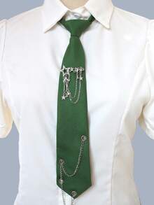 1pc Women's Tassel Chain Tie-Free Collar, Suitable For Casual, School, Street, And Daily Wear