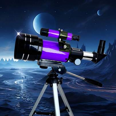 150X professionellt astronomiskt teleskop, 70 mm bländarrefraktorteleskop, lämplig för nybörjare inom astronomi, med telefonadapter för resefotografering, idealisk present till vuxna och studenter
