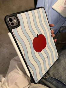1个防震条纹苹果图案iPad保护套，黑色边框 - 平板电脑保护套，适用于iPad Mini、iPad 7/8/9/10/11、iPad Air 2024/2025、iPad Pro（不含iPad） - 彩色 - 查看 6